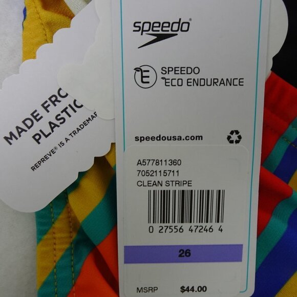 Speedo Swim Briefs Men's Boys Size 26 Colorful Eco Endurance - Picture 6 of 9